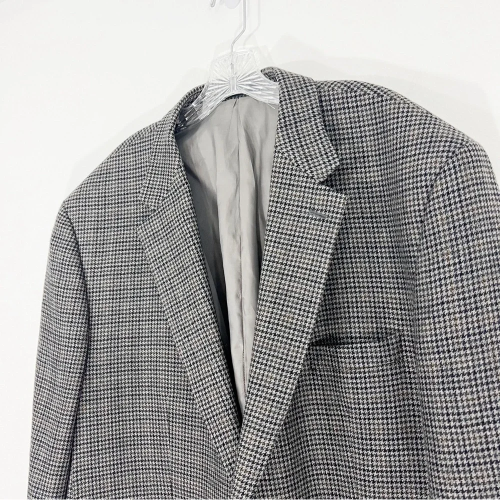 Lauren Ralph Lauren Houndstooth Wool Single Breasted Blazer Coat Size 50L